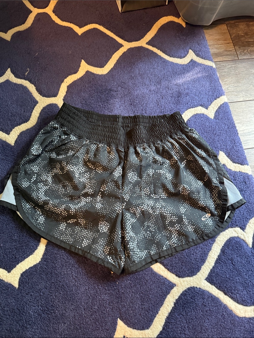 Champion Black Printed Athletic Running Shorts - Picture 1 of 7